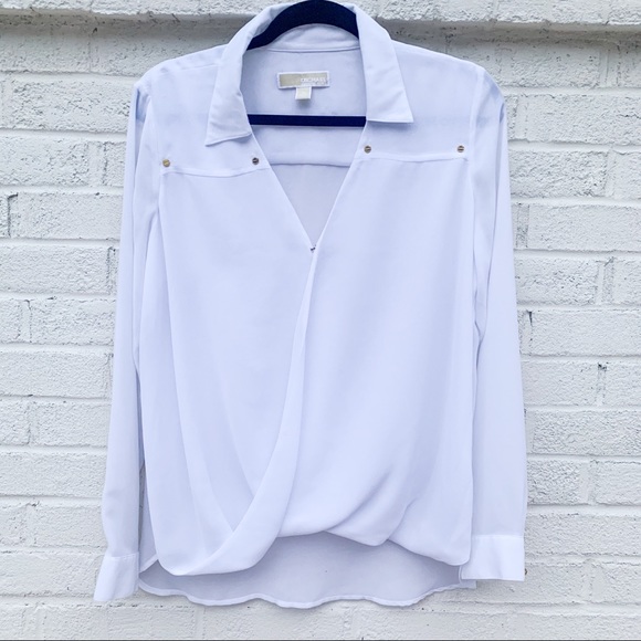**SOLD** MICHAEL KORS Sheer Collared Blouse - Picture 1 of 8
